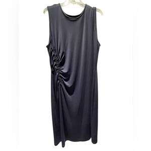 Ann Taylor navy tank dress with gathered sides